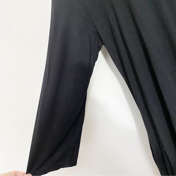 HEIMISH USA strappy neck sharkbite hem knit oversize tunic top side pockets L - Picture 5 of 6